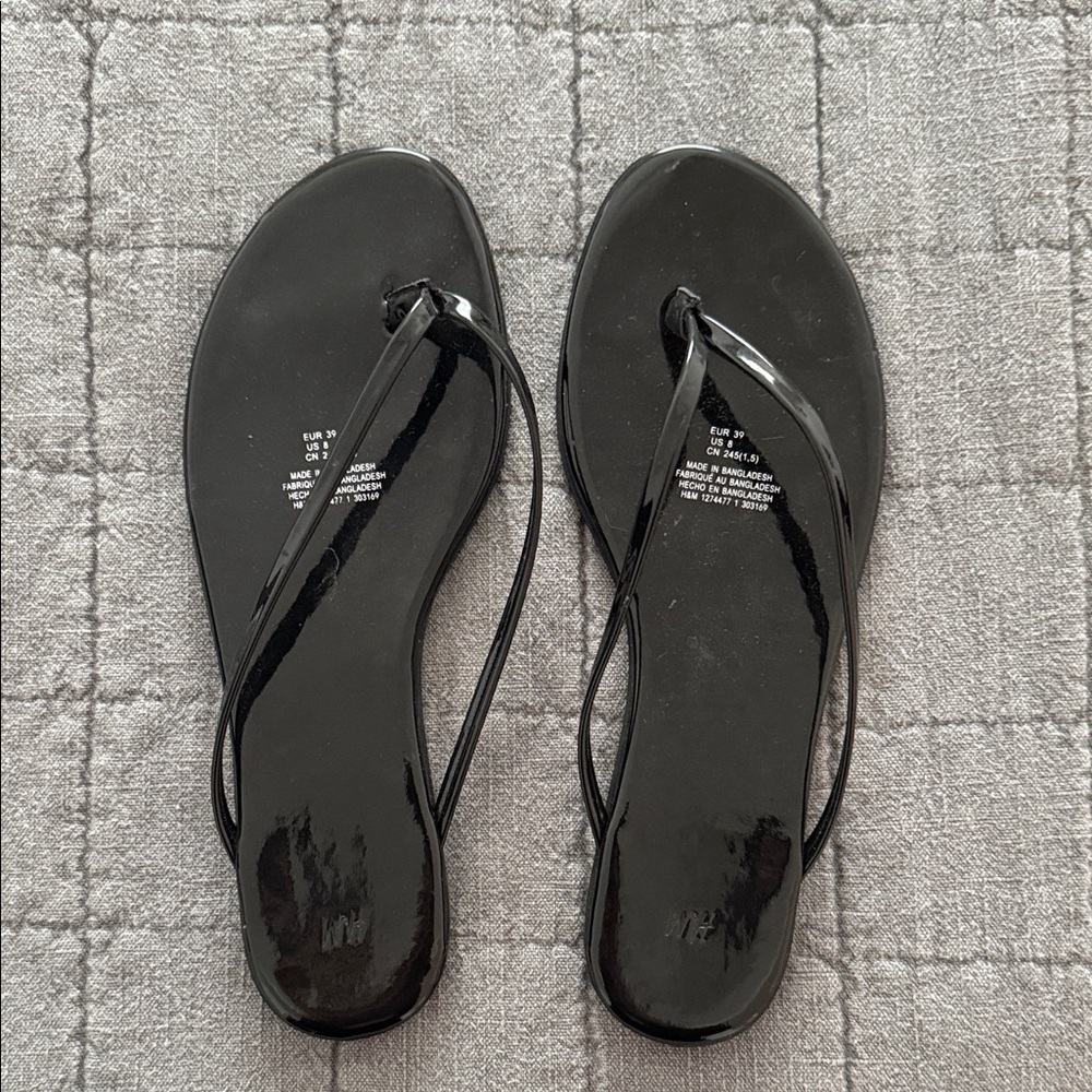 H&M Glossy Black Women's Sandals